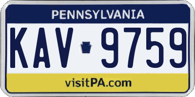 PA license plate KAV9759