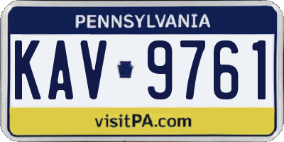 PA license plate KAV9761