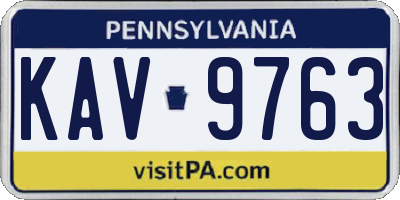 PA license plate KAV9763