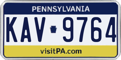 PA license plate KAV9764