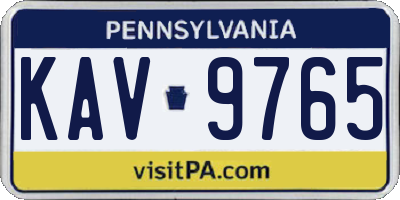 PA license plate KAV9765
