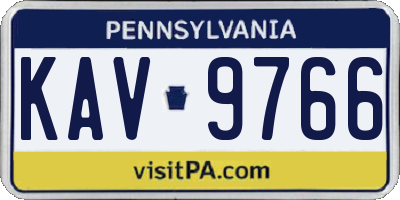 PA license plate KAV9766