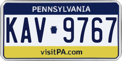 PA license plate KAV9767