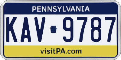 PA license plate KAV9787