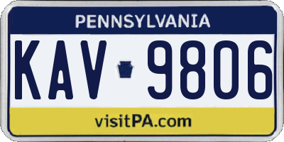 PA license plate KAV9806