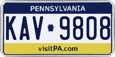PA license plate KAV9808