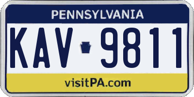 PA license plate KAV9811