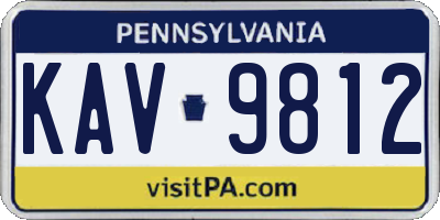 PA license plate KAV9812