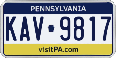 PA license plate KAV9817