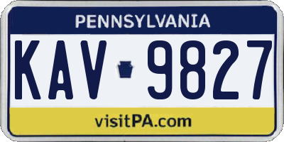 PA license plate KAV9827