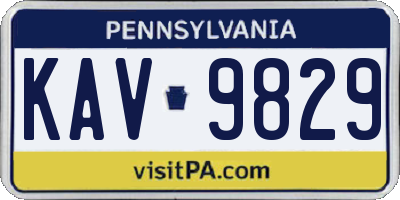 PA license plate KAV9829