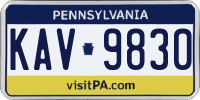 PA license plate KAV9830