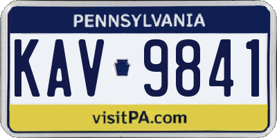 PA license plate KAV9841
