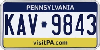 PA license plate KAV9843