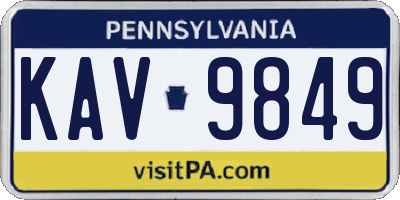 PA license plate KAV9849