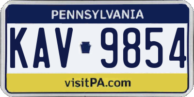 PA license plate KAV9854