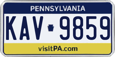 PA license plate KAV9859