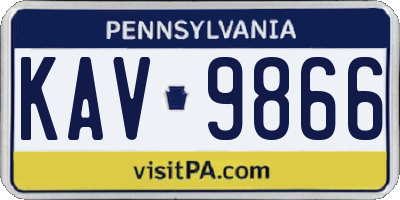 PA license plate KAV9866