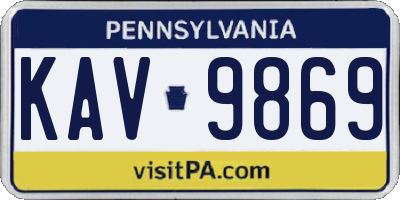 PA license plate KAV9869