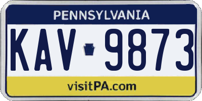 PA license plate KAV9873