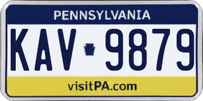 PA license plate KAV9879