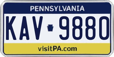 PA license plate KAV9880