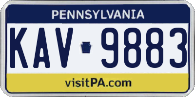 PA license plate KAV9883