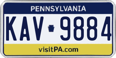 PA license plate KAV9884