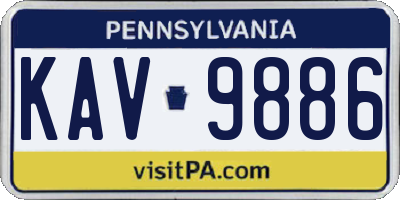 PA license plate KAV9886