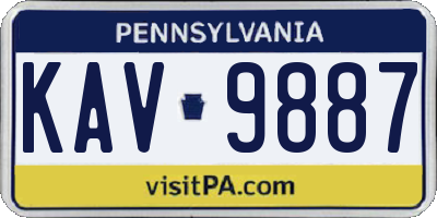 PA license plate KAV9887