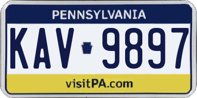 PA license plate KAV9897