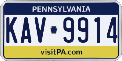 PA license plate KAV9914