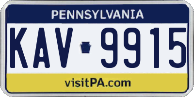 PA license plate KAV9915