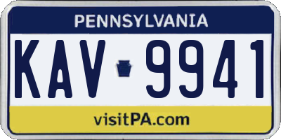 PA license plate KAV9941