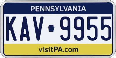 PA license plate KAV9955