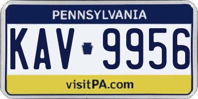 PA license plate KAV9956
