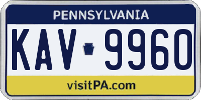 PA license plate KAV9960