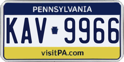 PA license plate KAV9966