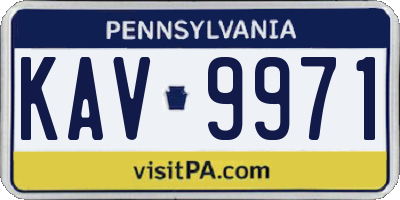 PA license plate KAV9971