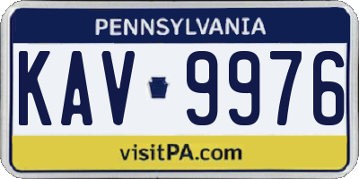 PA license plate KAV9976