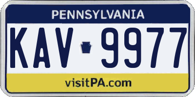 PA license plate KAV9977