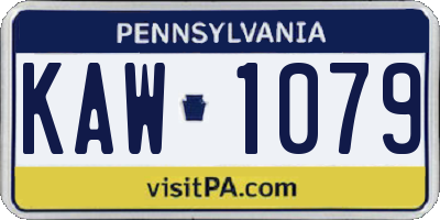 PA license plate KAW1079