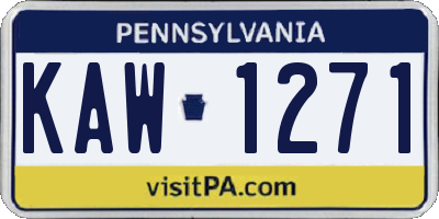 PA license plate KAW1271