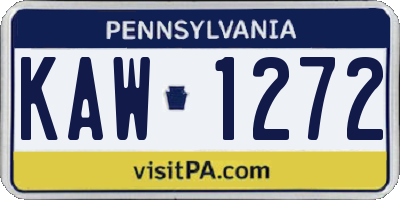 PA license plate KAW1272