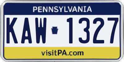 PA license plate KAW1327