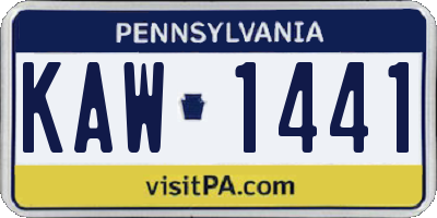 PA license plate KAW1441
