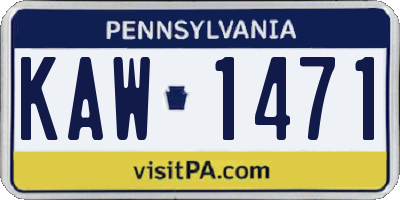 PA license plate KAW1471