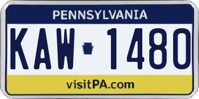 PA license plate KAW1480