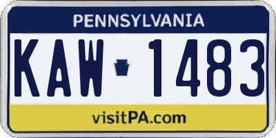 PA license plate KAW1483