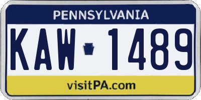 PA license plate KAW1489